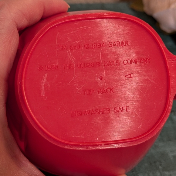 1994 Power Rangers Red Ranger Quaker Oats Promotional Cup - Picture 8 of 9